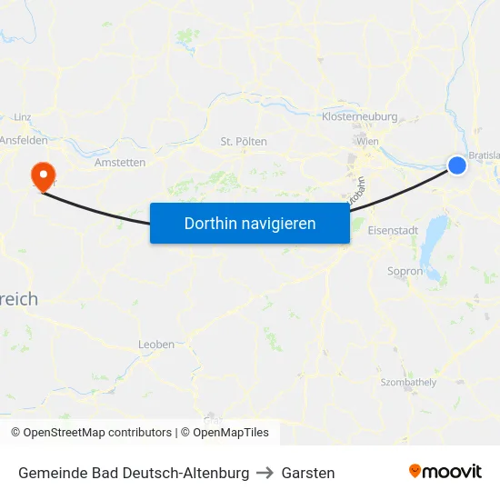 Gemeinde Bad Deutsch-Altenburg to Garsten map