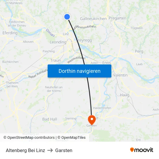 Altenberg Bei Linz to Garsten map