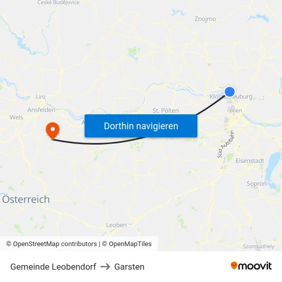 Gemeinde Leobendorf to Garsten map