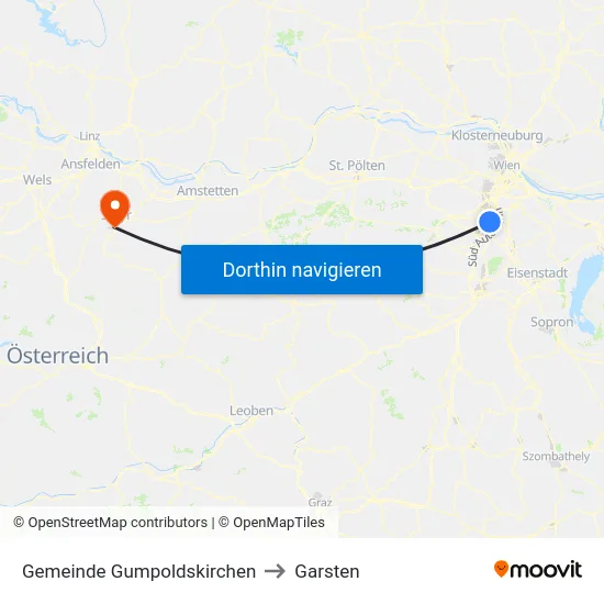 Gemeinde Gumpoldskirchen to Garsten map