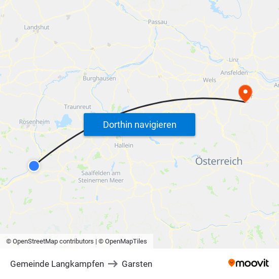 Gemeinde Langkampfen to Garsten map