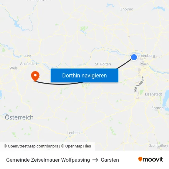 Gemeinde Zeiselmauer-Wolfpassing to Garsten map