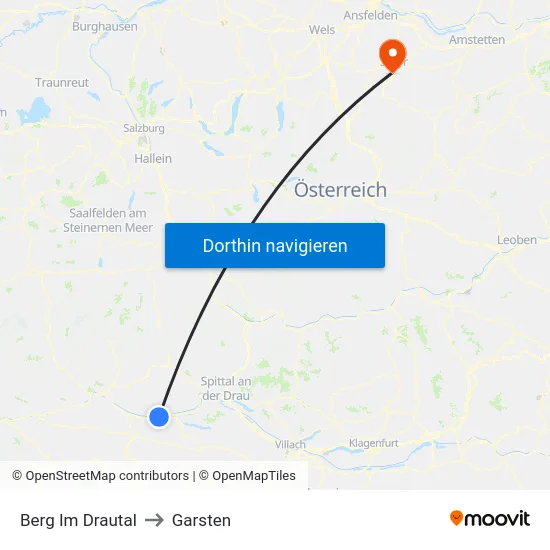 Berg Im Drautal to Garsten map