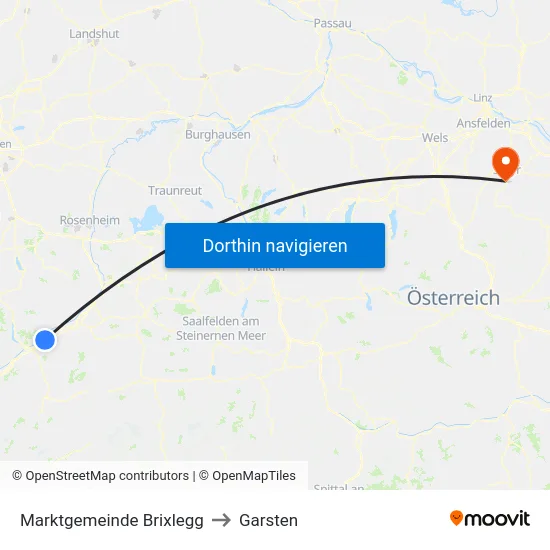 Marktgemeinde Brixlegg to Garsten map
