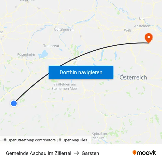 Gemeinde Aschau Im Zillertal to Garsten map