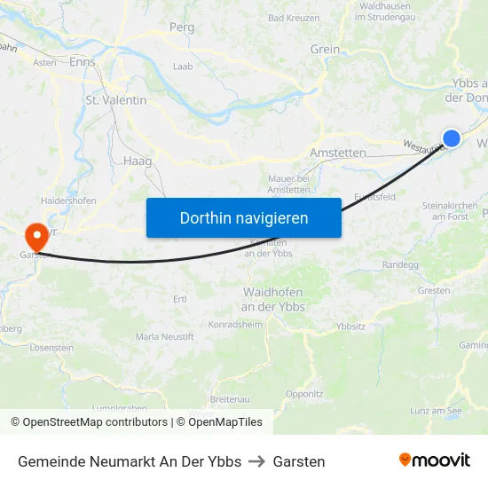 Gemeinde Neumarkt An Der Ybbs to Garsten map
