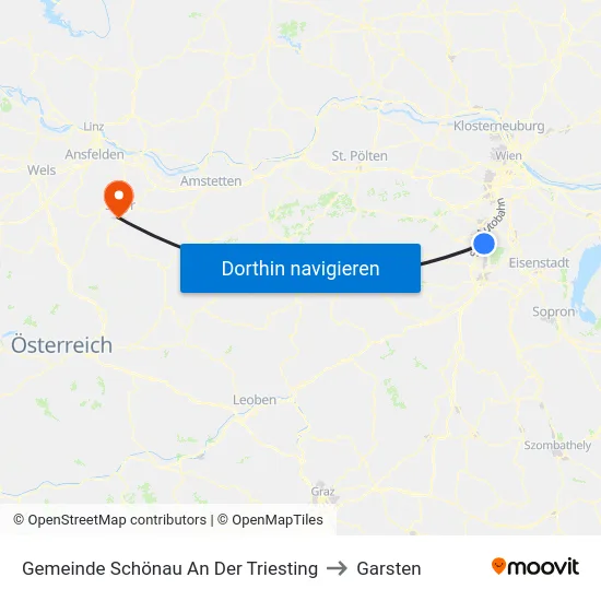 Gemeinde Schönau An Der Triesting to Garsten map