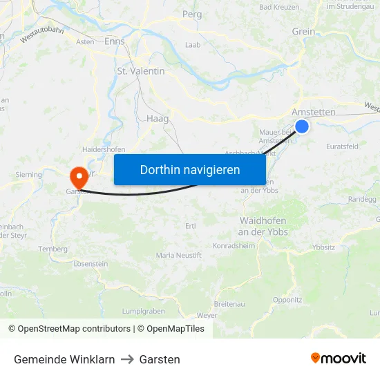 Gemeinde Winklarn to Garsten map
