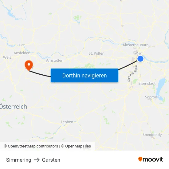 Simmering to Garsten map