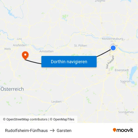 Rudolfsheim-Fünfhaus to Garsten map