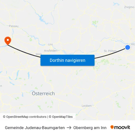 Gemeinde Judenau-Baumgarten to Obernberg am Inn map