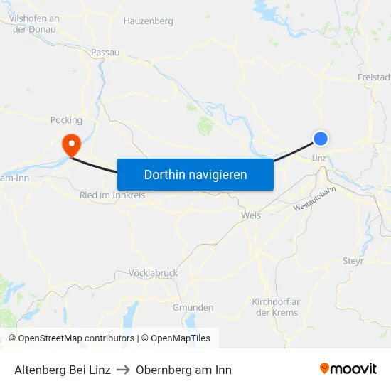Altenberg Bei Linz to Obernberg am Inn map