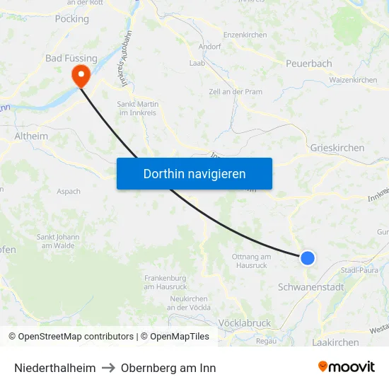 Niederthalheim to Obernberg am Inn map