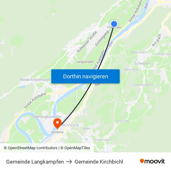 Gemeinde Langkampfen to Gemeinde Kirchbichl map