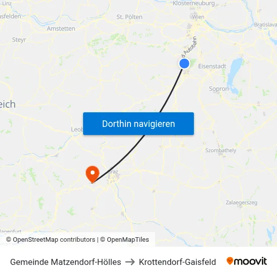 Gemeinde Matzendorf-Hölles to Krottendorf-Gaisfeld map
