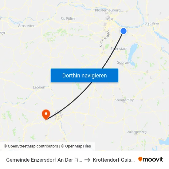 Gemeinde Enzersdorf An Der Fischa to Krottendorf-Gaisfeld map