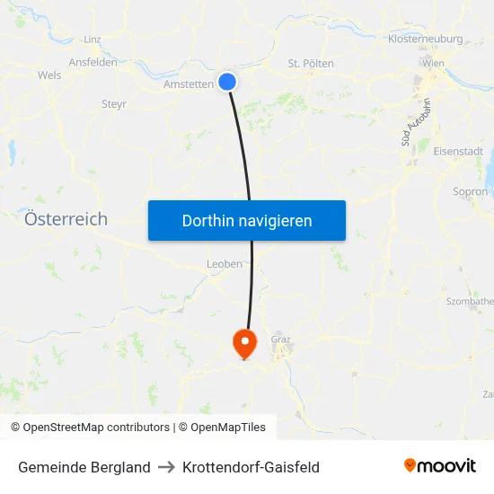 Gemeinde Bergland to Krottendorf-Gaisfeld map