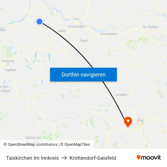 Taiskirchen Im Innkreis to Krottendorf-Gaisfeld map