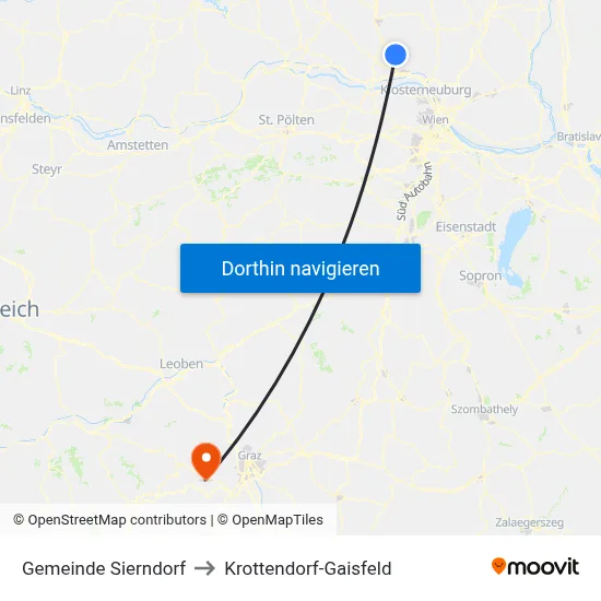 Gemeinde Sierndorf to Krottendorf-Gaisfeld map