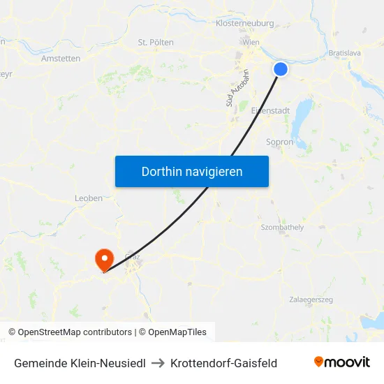 Gemeinde Klein-Neusiedl to Krottendorf-Gaisfeld map