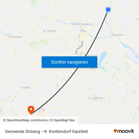 Gemeinde Drösing to Krottendorf-Gaisfeld map