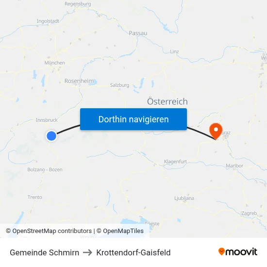 Gemeinde Schmirn to Krottendorf-Gaisfeld map