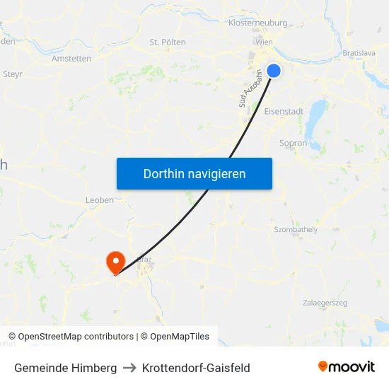 Gemeinde Himberg to Krottendorf-Gaisfeld map