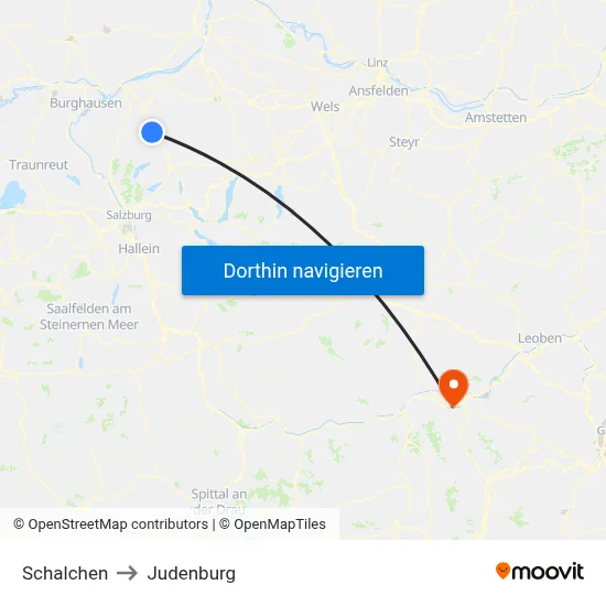 Schalchen to Judenburg map
