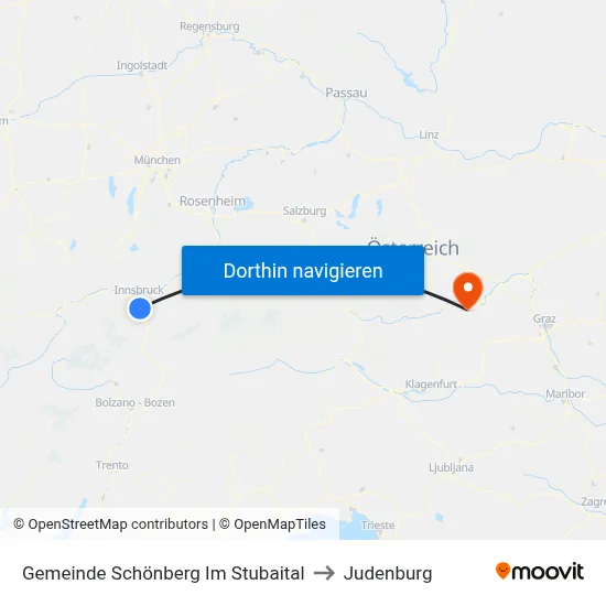 Gemeinde Schönberg Im Stubaital to Judenburg map