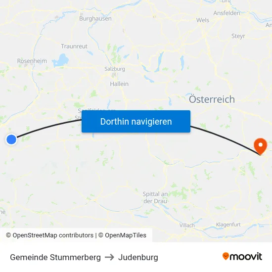 Gemeinde Stummerberg to Judenburg map
