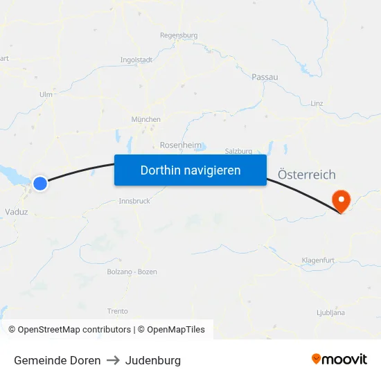 Gemeinde Doren to Judenburg map