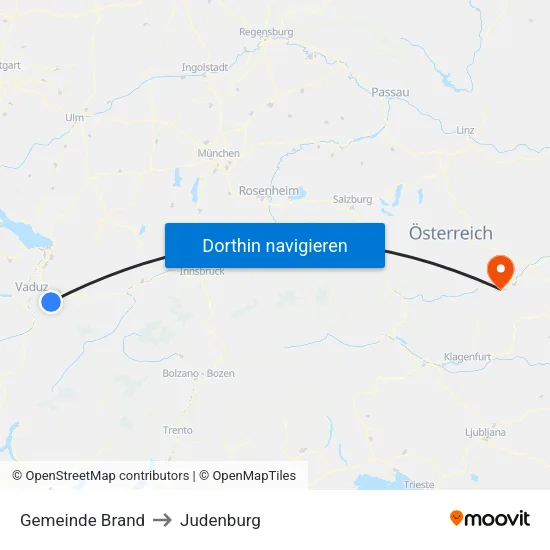 Gemeinde Brand to Judenburg map