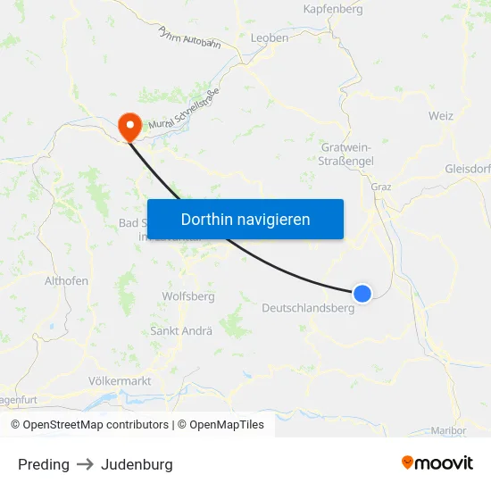 Preding to Judenburg map