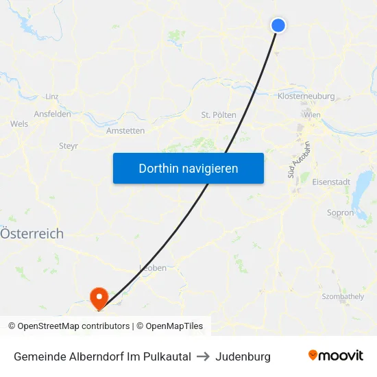 Gemeinde Alberndorf Im Pulkautal to Judenburg map