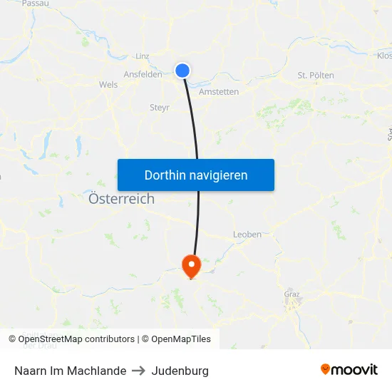 Naarn Im Machlande to Judenburg map