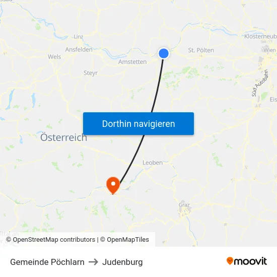 Gemeinde Pöchlarn to Judenburg map