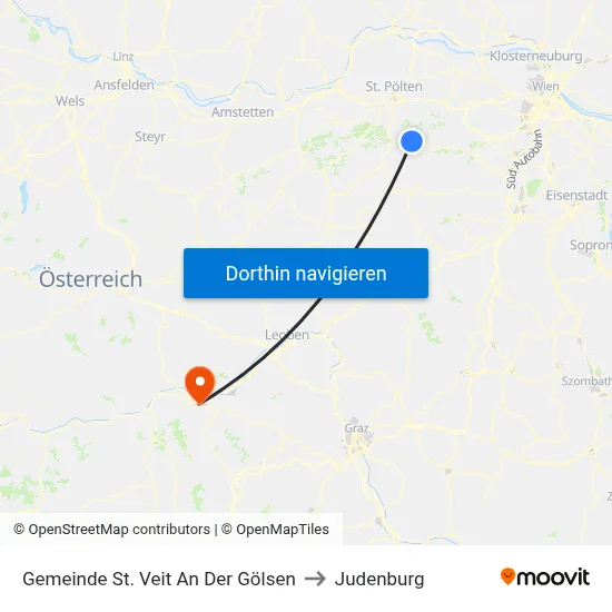 Gemeinde St. Veit An Der Gölsen to Judenburg map