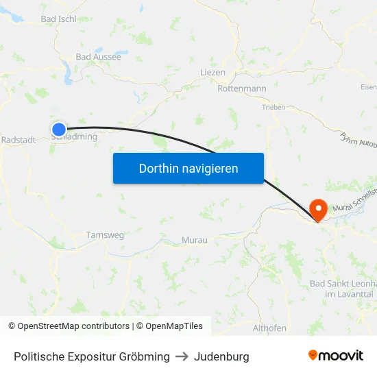 Politische Expositur Gröbming to Judenburg map