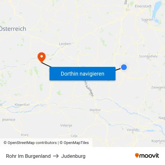 Rohr Im Burgenland to Judenburg map