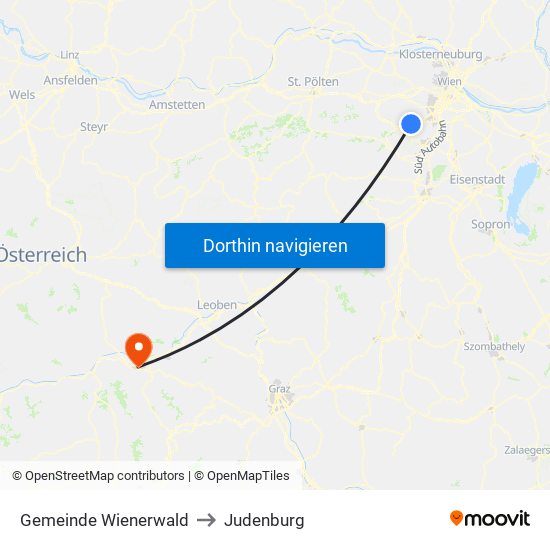 Gemeinde Wienerwald to Judenburg map