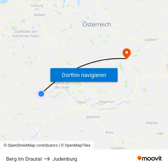Berg Im Drautal to Judenburg map