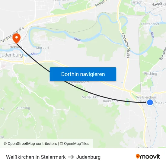 Weißkirchen In Steiermark to Judenburg map