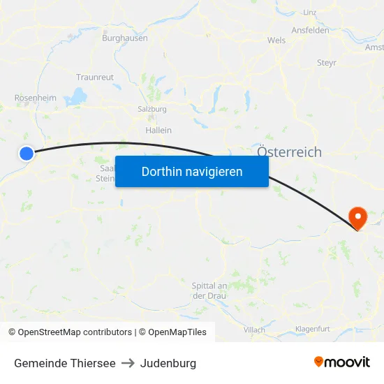 Gemeinde Thiersee to Judenburg map