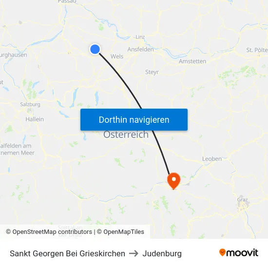 Sankt Georgen Bei Grieskirchen to Judenburg map