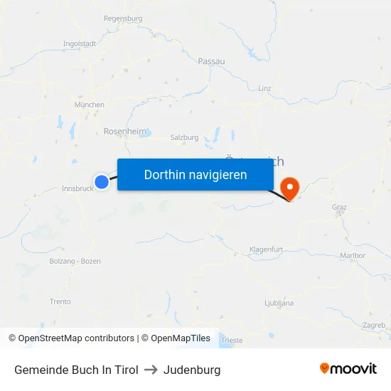 Gemeinde Buch In Tirol to Judenburg map