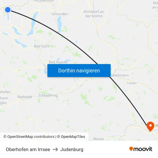 Oberhofen am Irrsee to Judenburg map