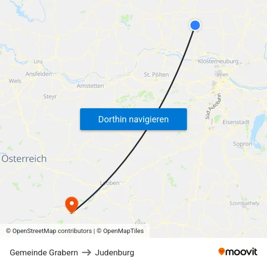 Gemeinde Grabern to Judenburg map