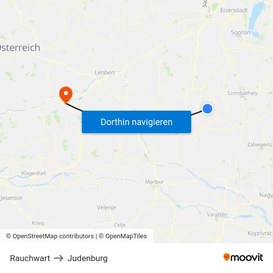 Rauchwart to Judenburg map