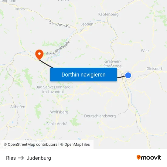 Ries to Judenburg map