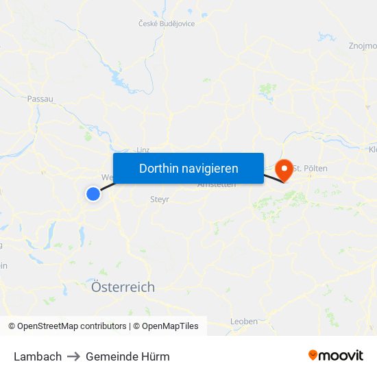 Lambach to Gemeinde Hürm map